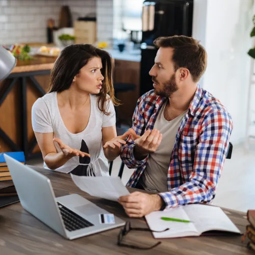 Couple arguing over finances